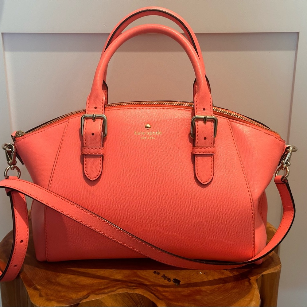 Kate Spade bright pink handbag with optional shoulder strap